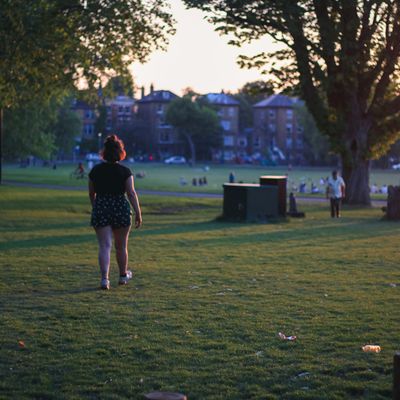 A woman in a park in London